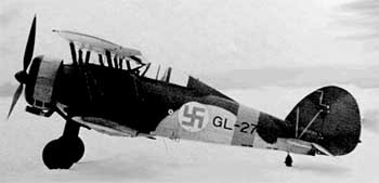 Gladiator Mk.I из шведской авиафлотилии F-19. Январь 1940 г.