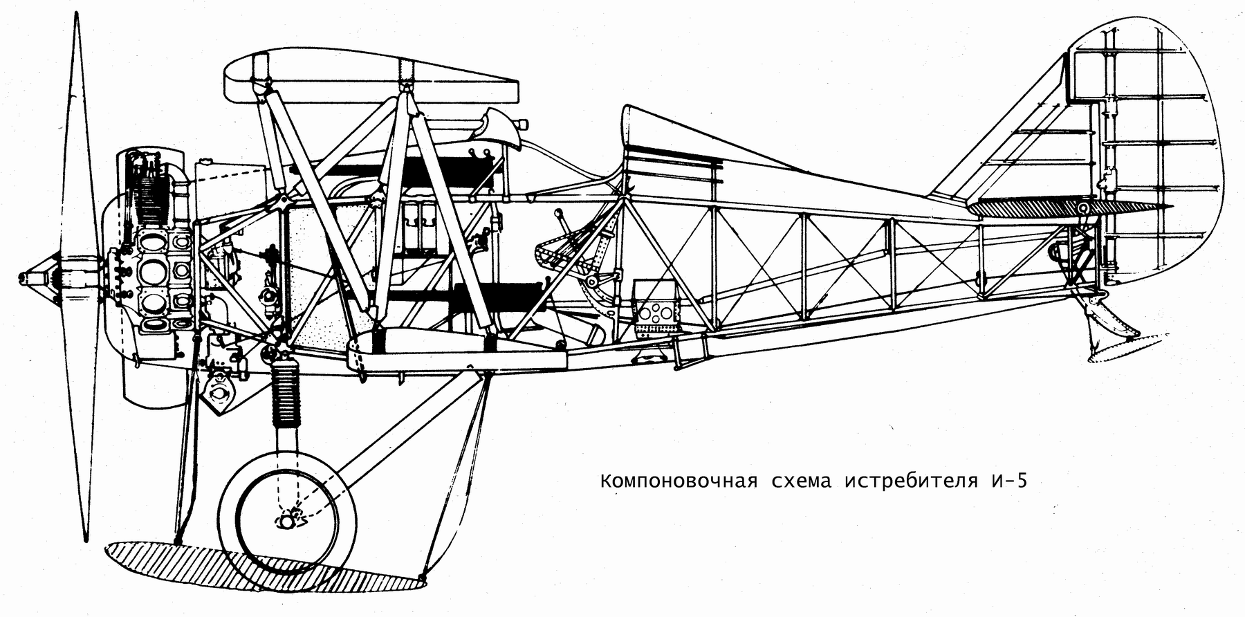 Компановочные схема самолёта и-153
