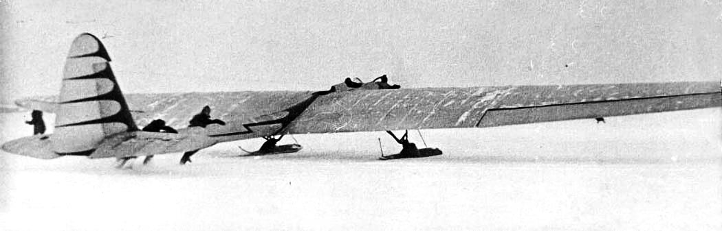 Г-31 с мотором на лыжном шасси
