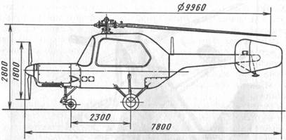 Схема автожира ХАИ-24